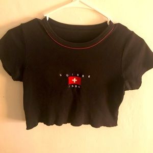 Super cute black brandy mellville crop top.